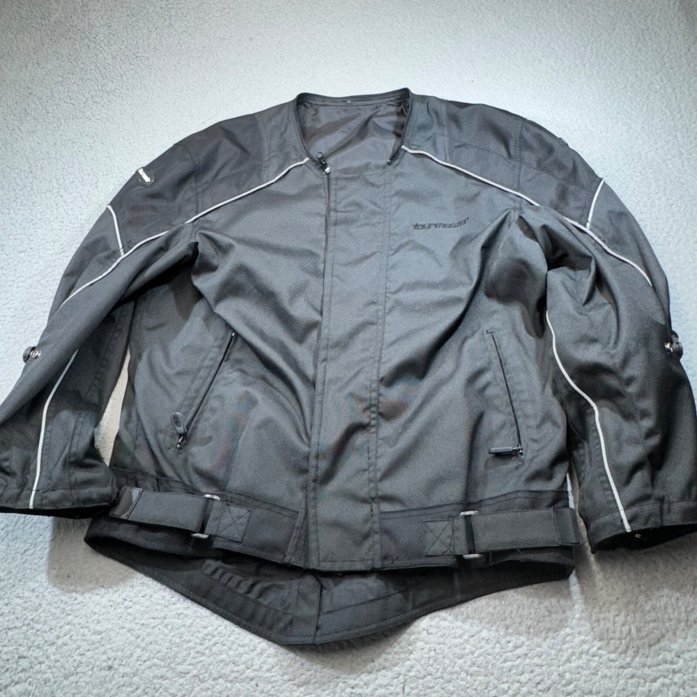 Tourmaster Jacket Men Medium Black Motorcycle Flex Series 2 Adjustable Waist